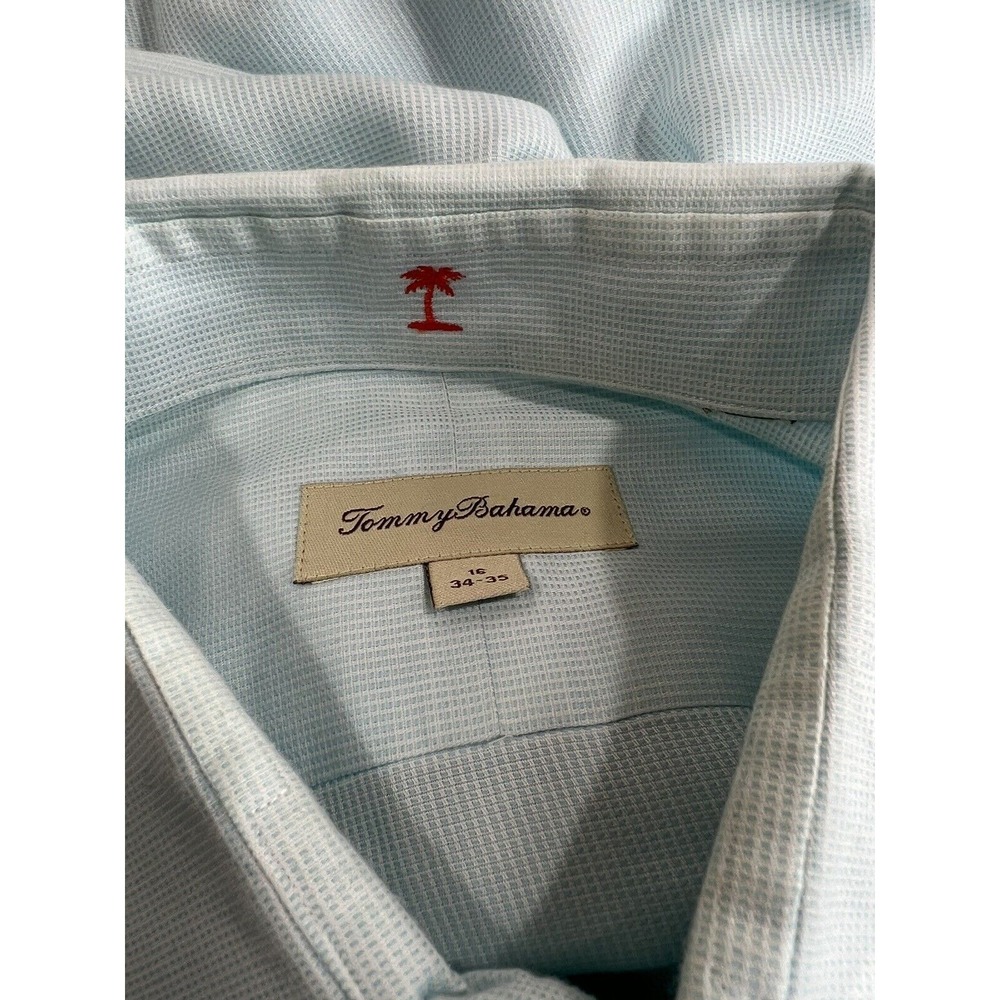 Island Dress Shirt Mens 16 Tommy Bahama Blue Long Sleeve Button Front Casual - Picture 2 of 12